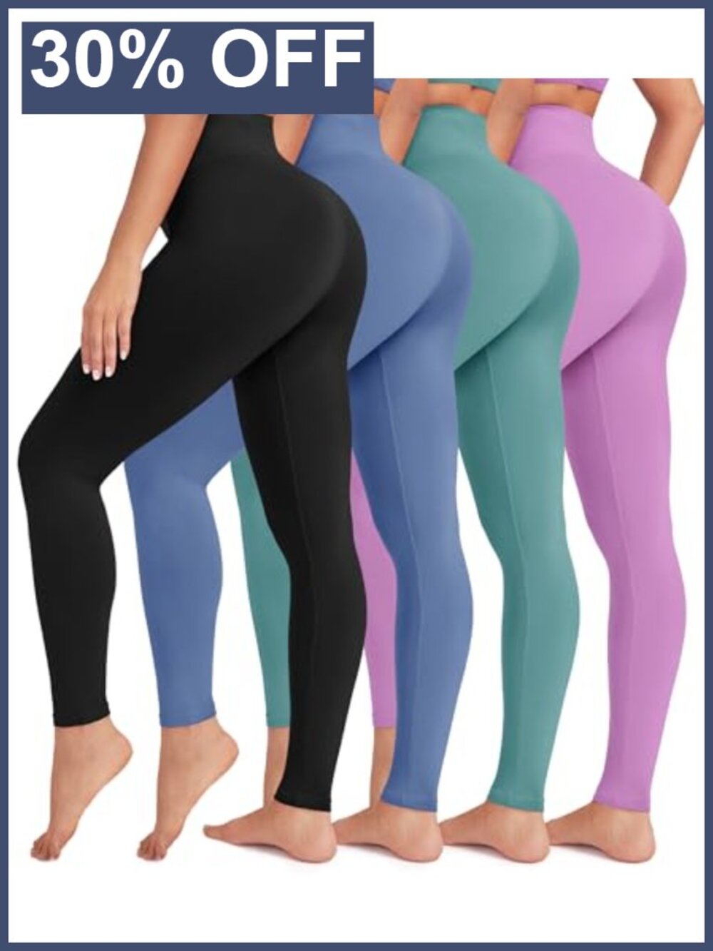 4 Pack Soft Breathable Full Length & Capri Yoga Leggings High Rise